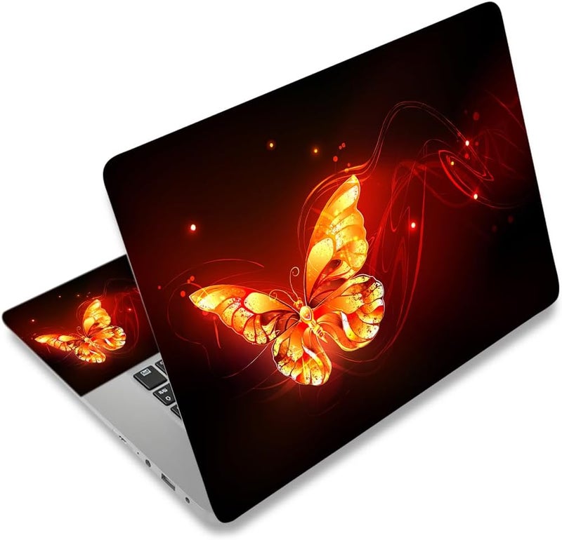 Laptop Stickers Decal,12 13 14 15 15.6 inch Netbook Laptop Skin Sticker Reusable Protector Cover Case for Toshiba Hp Samsung Dell Apple Acer Leonovo Sony Asus Laptop Notebook (Fire Butterfly)